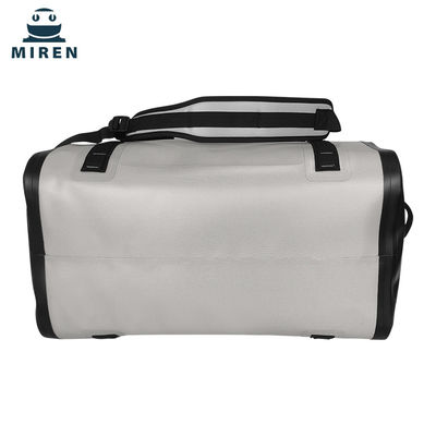 กระเป๋า Duffel กันน้ำวัสดุ TPU 50L สีเทาอ่อนสำหรับการเดินทางกลางแจ้ง