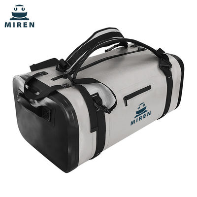 กระเป๋า Duffel กันน้ำวัสดุ TPU 50L สีเทาอ่อนสำหรับการเดินทางกลางแจ้ง