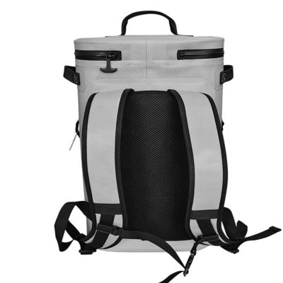 ฉนวนกันความร้อน Ice Soft Cooler Backpack สีเทาอ่อนสำหรับตั้งแคมป์กลางแจ้ง ODM