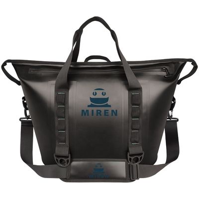 คูลเลอร์ด้านนุ่มสีดำแบบใช้ซ้ำได้, ถุงเก็บความเย็นป้องกันการรั่วสำหรับการตั้งแคมป์บนชายหาด