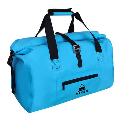 กระเป๋าแห้งกันน้ำ PVC สีฟ้าแบบพกพาน้ำหนักเบาความจุ 35L