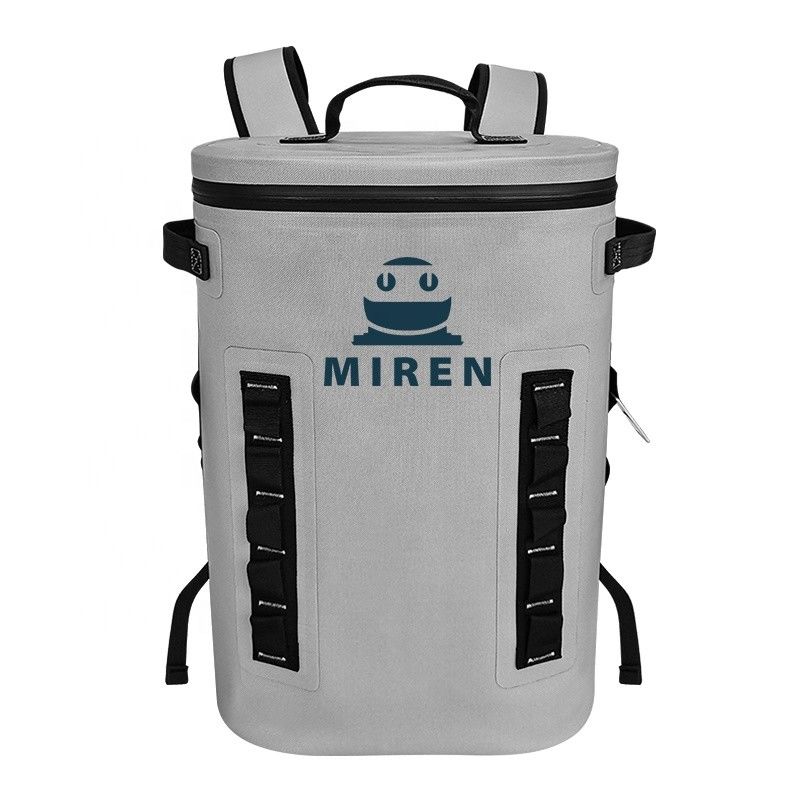 ฉนวนกันความร้อน Ice Soft Cooler Backpack สีเทาอ่อนสำหรับตั้งแคมป์กลางแจ้ง ODM